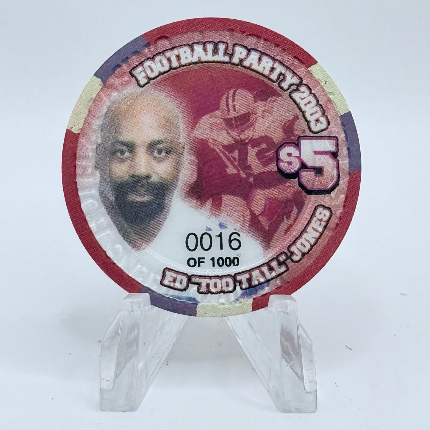 Four Queens Las Vegas Nevada 2003 'Football Party' LE $5 Casino Chip E4506