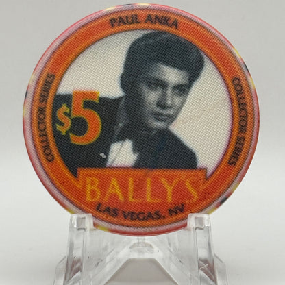 Bally's Las Vegas Nevada 1995 'Paul Anka' LE $5 Casino Chip N0619