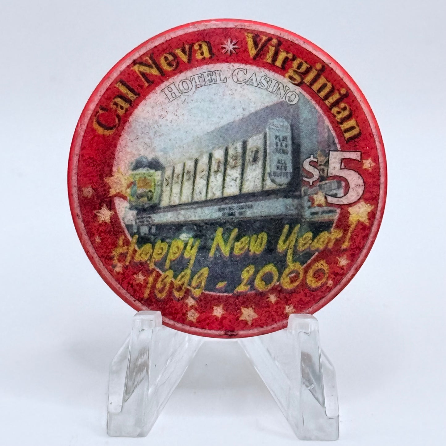 Club Cal-Neva Reno Nevada 1999 'Happy New Year' LE $5 Casino Chip V3903