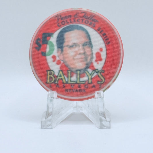 Bally's Las Vegas Nevada 1995 'Penn & Teller' LE $5 Casino Chip N0620