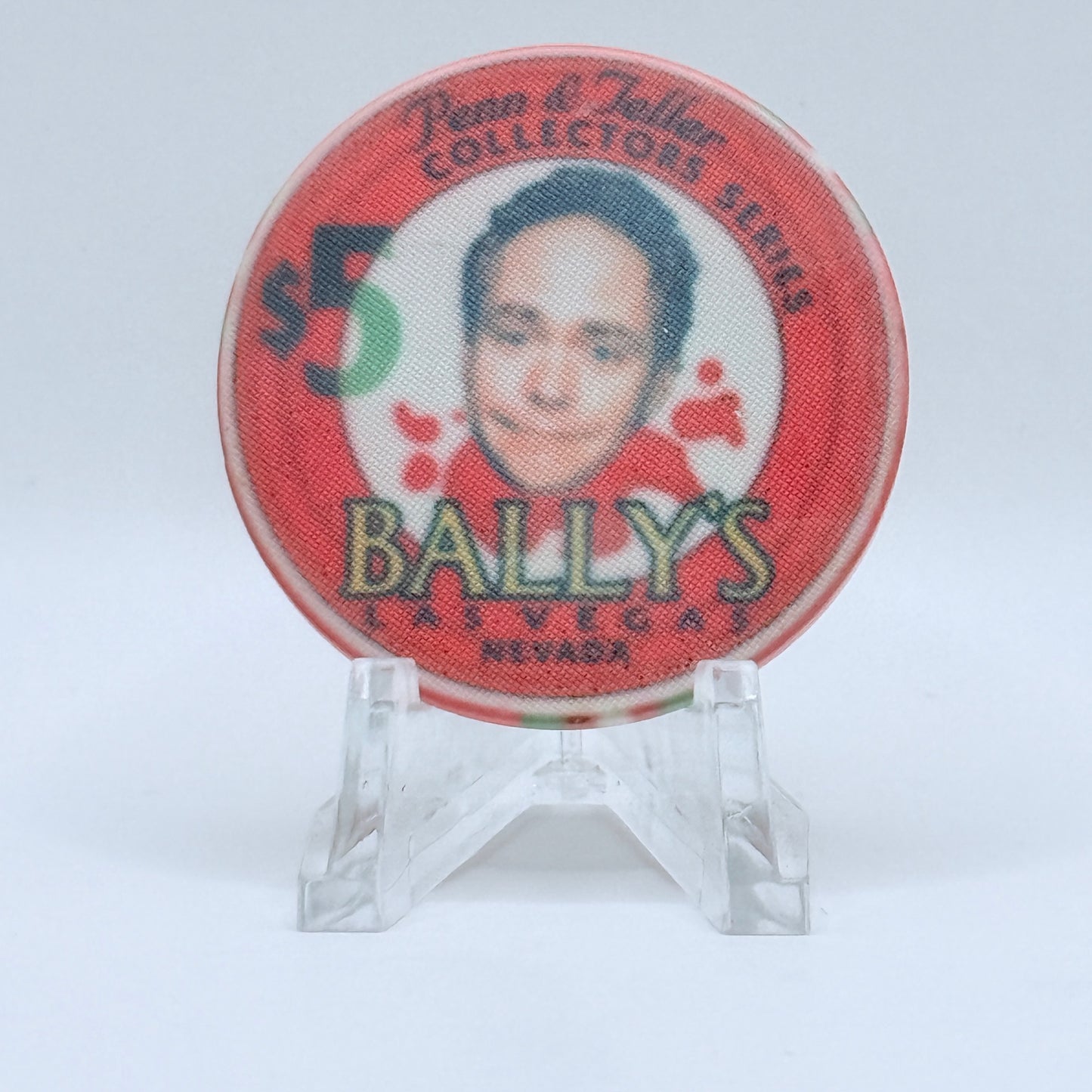 Bally's Las Vegas Nevada 1995 'Penn & Teller' LE $5 Casino Chip N0620