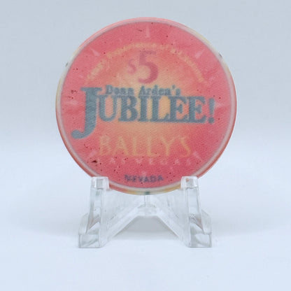 Bally's Las Vegas Nevada 1995 'Jubilee' LE $5 Casino Chip N0613