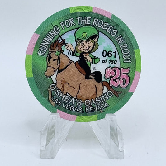 O'Sheas Las Vegas Nevada 2001 'Running for Roses' LE $25 Casino Chip V6727