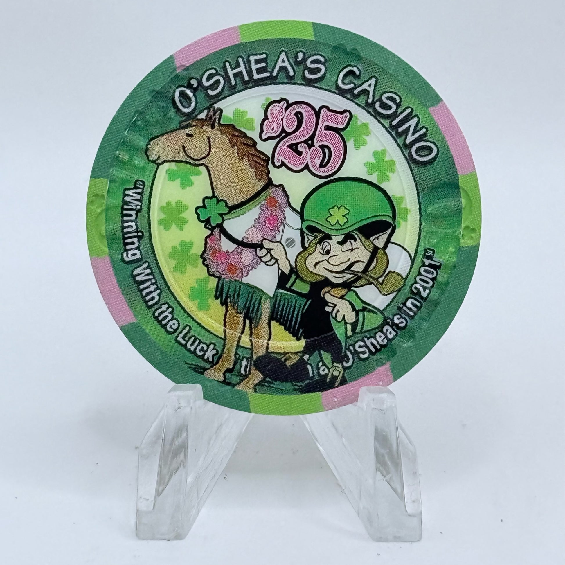 O'Sheas Las Vegas Nevada 2001 'Running for Roses' LE $25 Casino Chip V6727