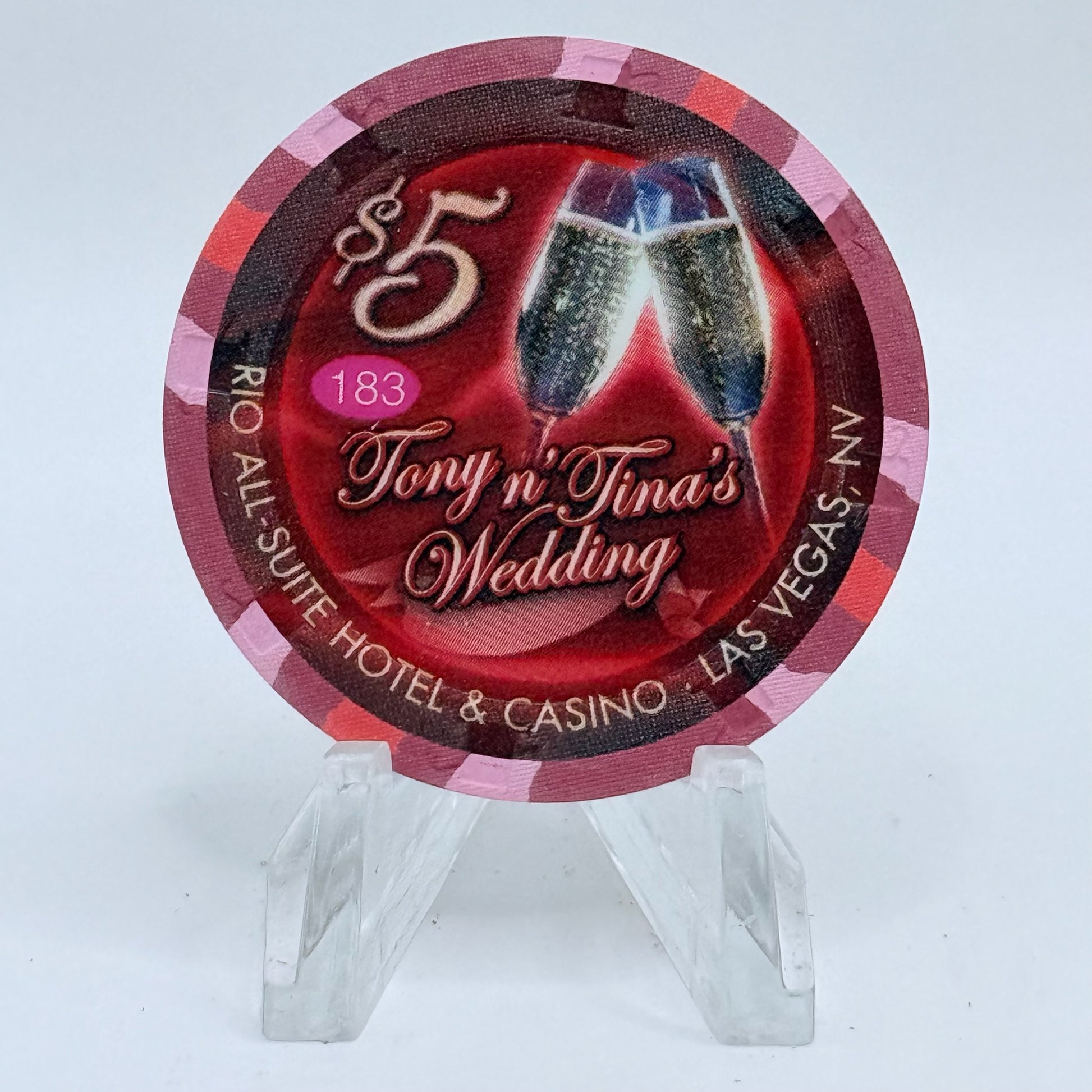 Rio Las Vegas Nevada 2007 'Tony N' Tina's Wedding' LE $5 Casino Chip E8275