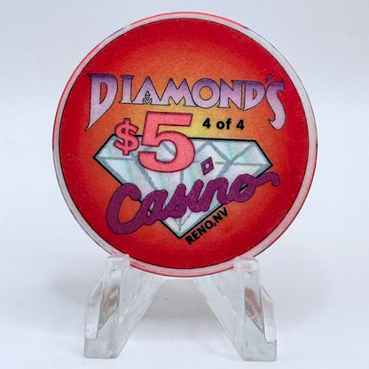 Diamond's Casino Reno Nevada 1996 'Buck'n Ball' Series 1 LE $5 Casino Chip N8159