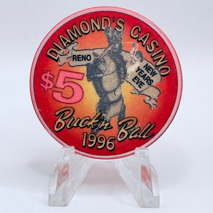 Diamond's Casino Reno Nevada 1996 'Buck'n Ball' Series 1 LE $5 Casino Chip N8159