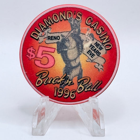Diamond's Casino Reno Nevada 1996 'Buck'n Ball' Series 1 LE $5 Casino Chip N8159