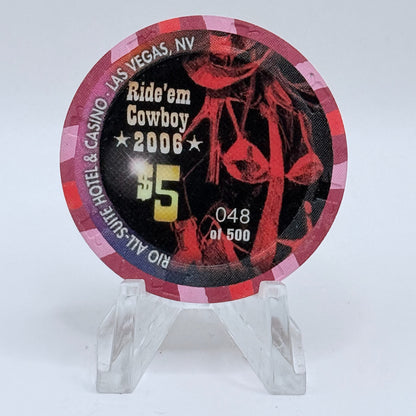 Rio Las Vegas Nevada 2006 'Ride'em Cowboy' LE $5 Casino Chip E8273