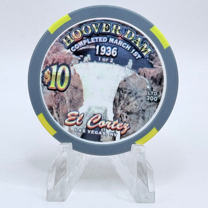 El Cortez Las Vegas Nevada 2002 'Hoover Dam' LE $10 Casino Chip E0376
