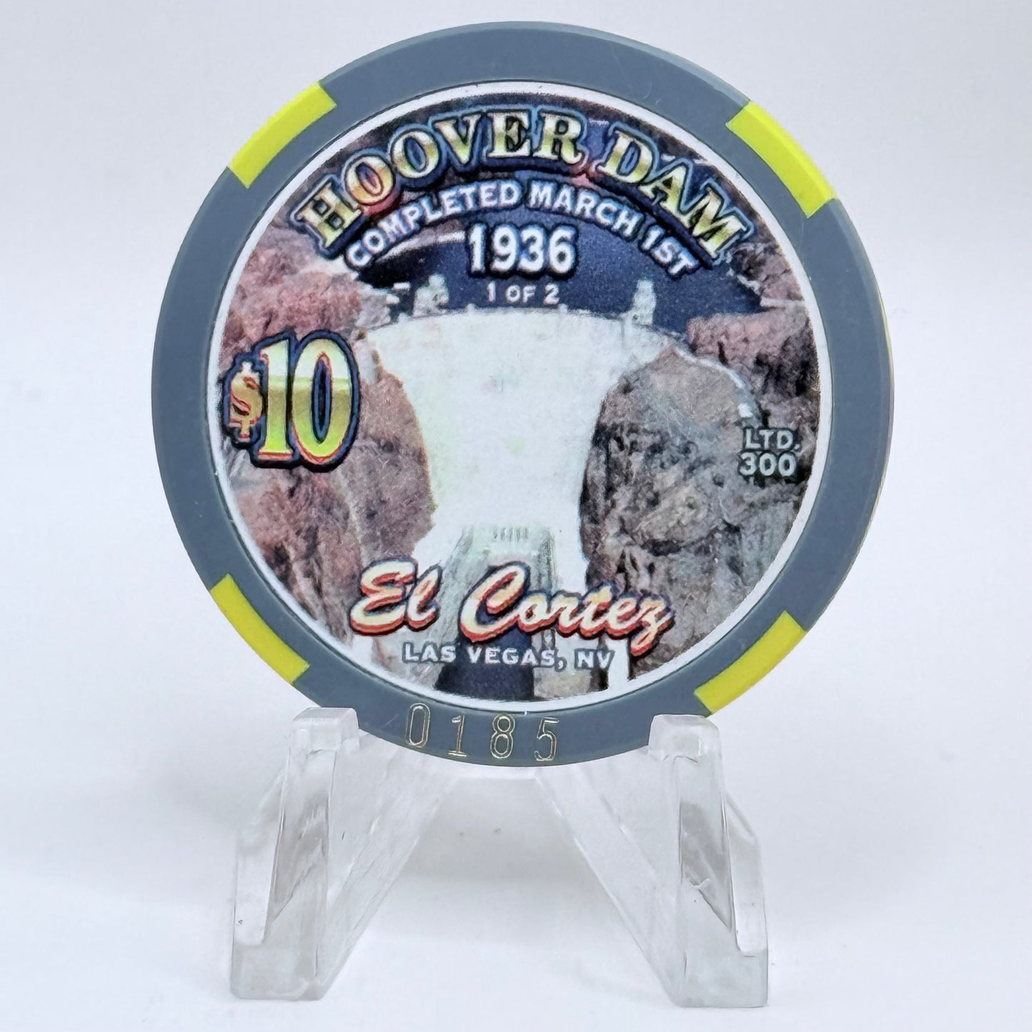 El Cortez Las Vegas Nevada 2002 'Hoover Dam' LE $10 Casino Chip E0376