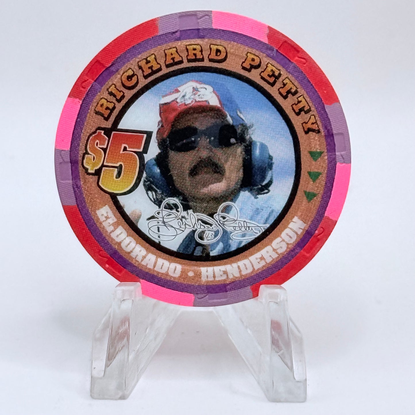 Eldorado Henderson Nevada 2001 'Richard Petty' LE $5 Casino Chip V7339