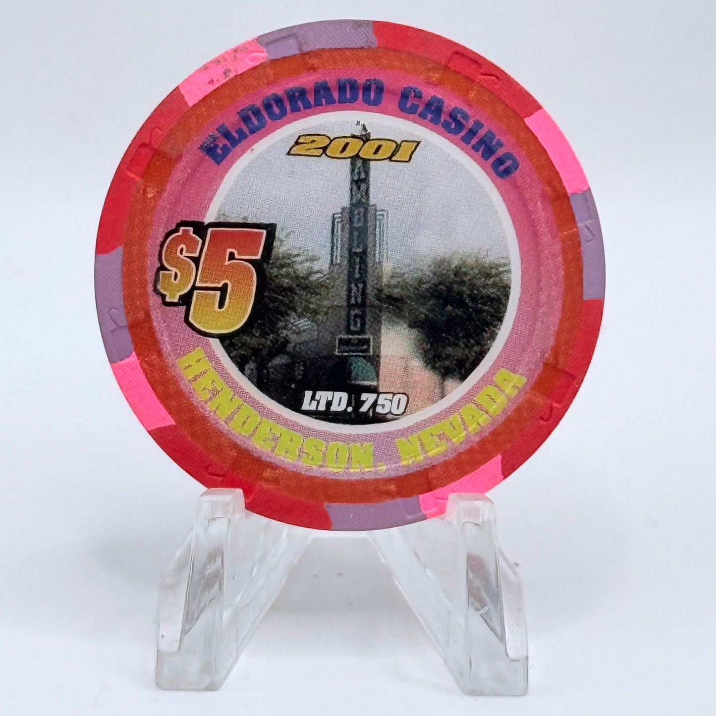 Eldorado Henderson Nevada 2001 'Richard Petty' LE $5 Casino Chip V7339