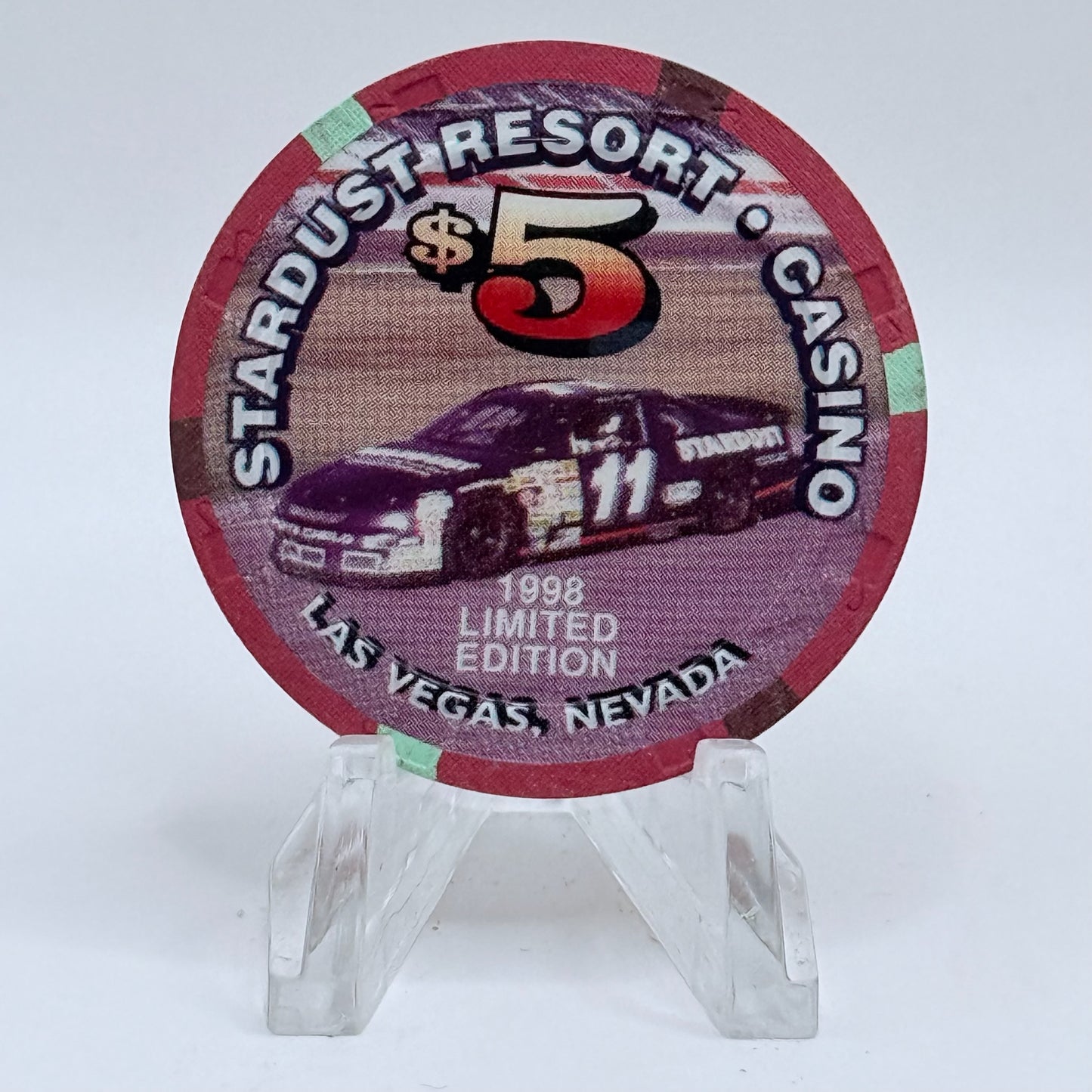 Stardust Las Vegas Nevada 1998 'Richard Petty' LE $5 Casino Chip V1583