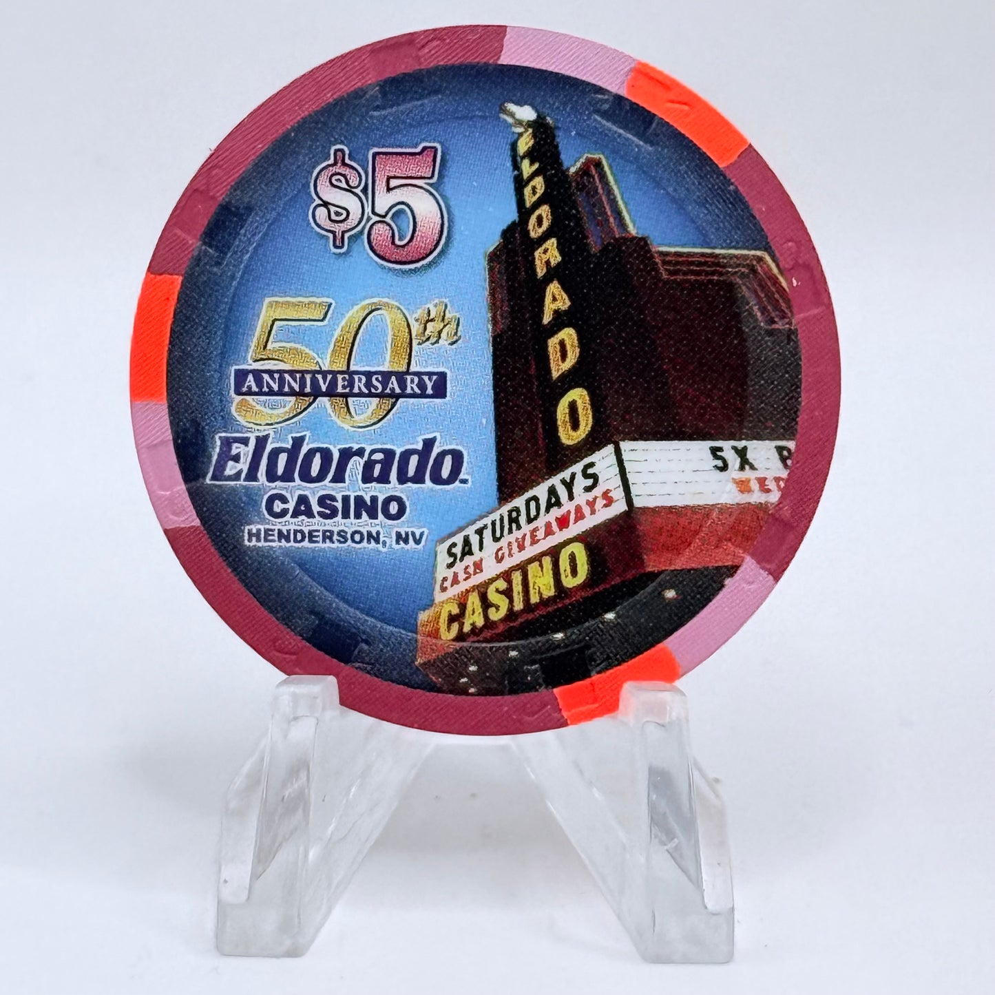 Eldorado Henderson Nevada 2012 '50th Anniversary' LE $5 Casino Chip D1786