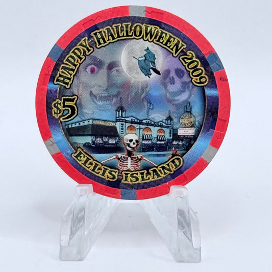 Ellis Island Las Vegas Nevada 2009 'Halloween' LE $5 Casino Chip E9617