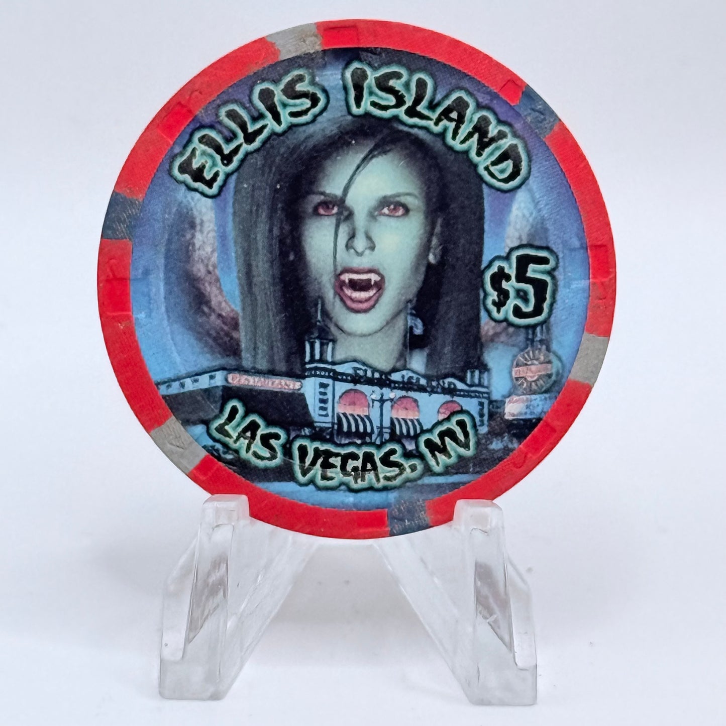 Ellis Island Las Vegas Nevada 2010 'Halloween' LE $5 Casino Chip E9837