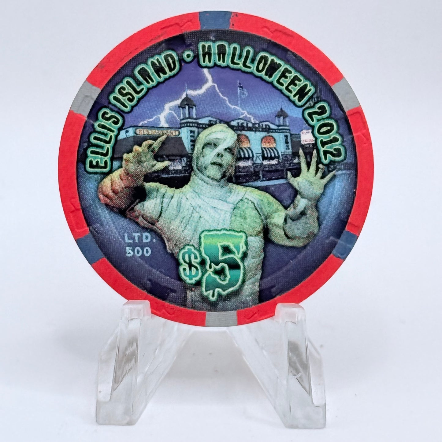 Ellis Island Las Vegas Nevada 2012 'Halloween' LE $5 Casino Chip D0847