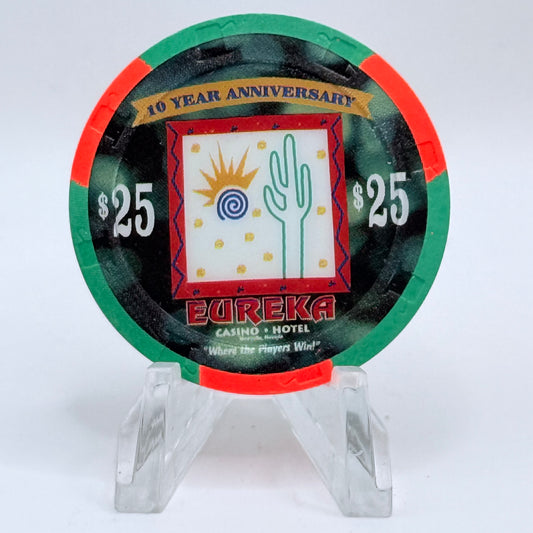 Eureka Casino Mesquite Nevada 2007 '10th Anniversary' LE $25 Casino Chip E6033
