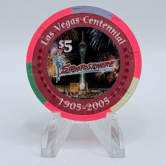 Stratosphere Las Vegas Nevada 2005 'Las Vegas Centennial' LE $5 Casino Chip E4353