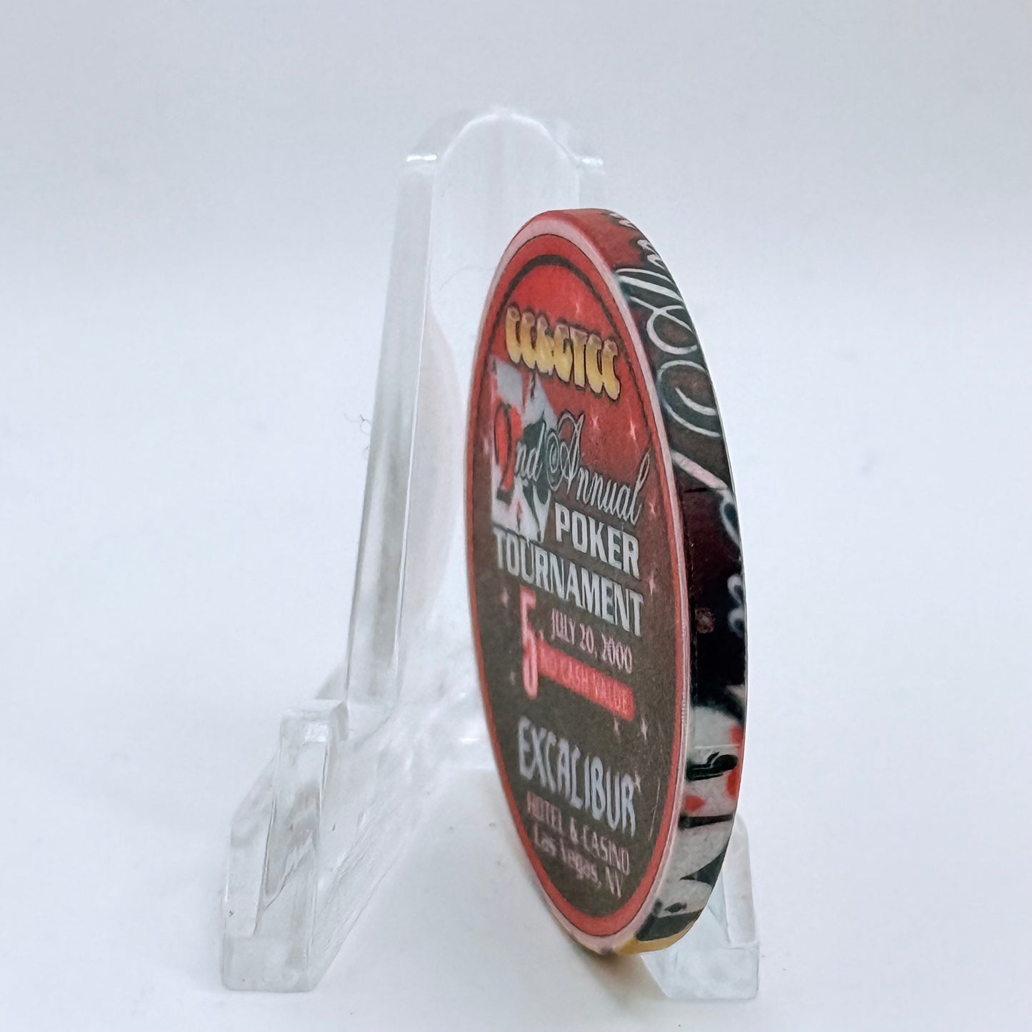 CCA Blackjack/Poker Tournaments 2000 '2nd Annual Poker Tournament' Series 2 $5 NCV Casino Chip V4071