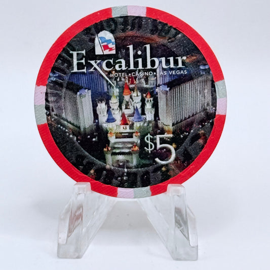 Excalibur Las Vegas Nevada 2009 'Play at the Party Pit' LE $5 Casino Chip E9507