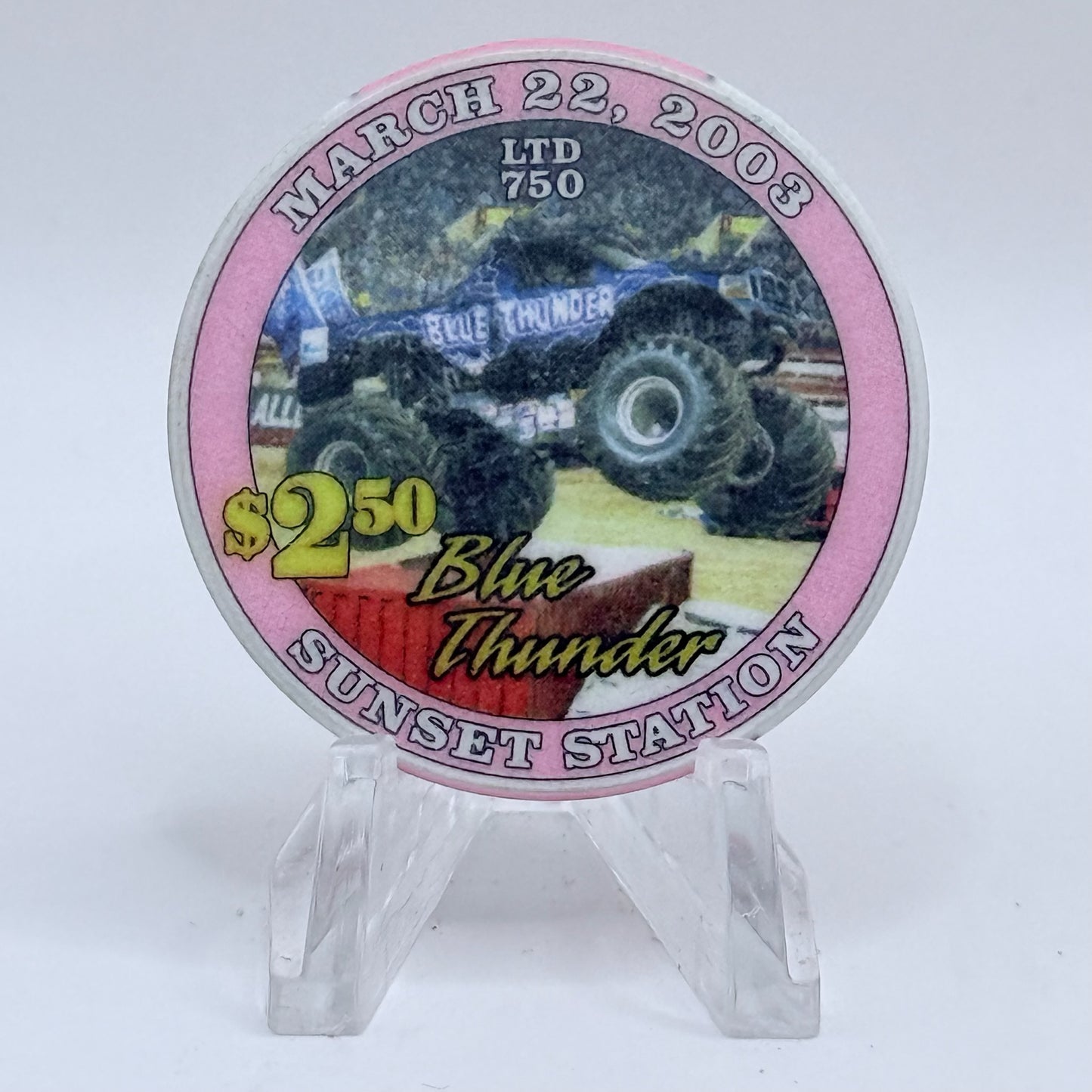 Sunset Station Henderson Nevada 2003 'Monster Jam' LE $2.50 Casino Chip E2701