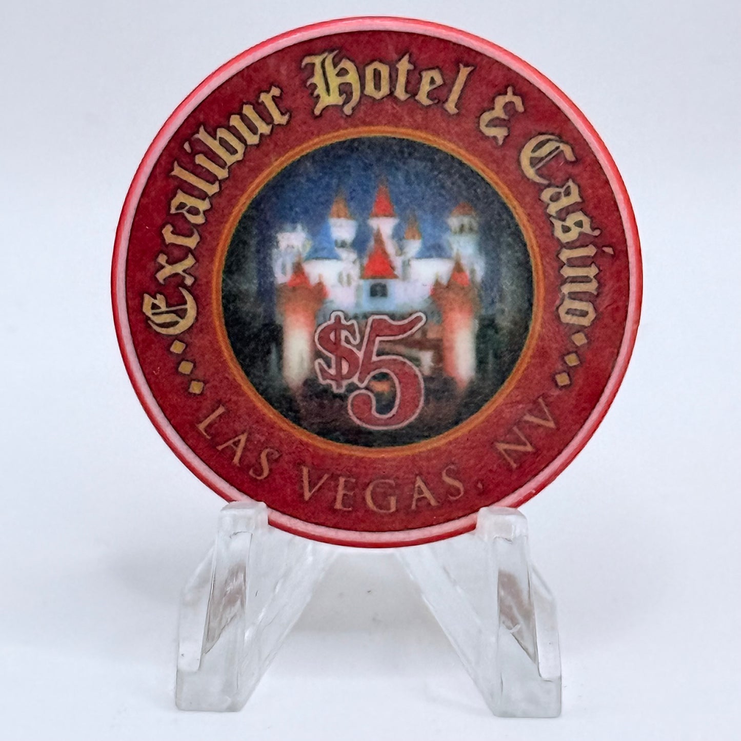 Excalibur Las Vegas Nevada 2004 'March - Faerie Dragon' LE $5 Casino Chip E0414