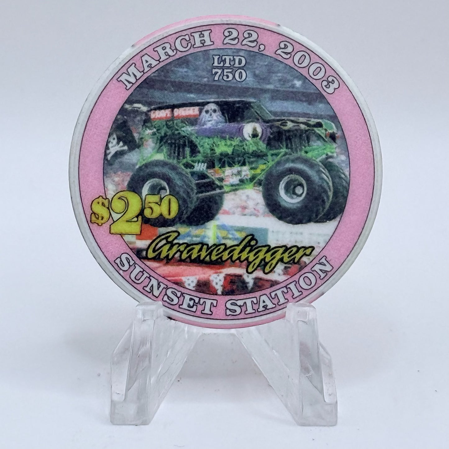 Sunset Station Henderson Nevada 2003 'Monster Jam' LE $2.50 Casino Chip E2702