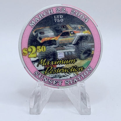 Sunset Station Henderson Nevada 2003 'Monster Jam' LE $2.50 Casino Chip E2703