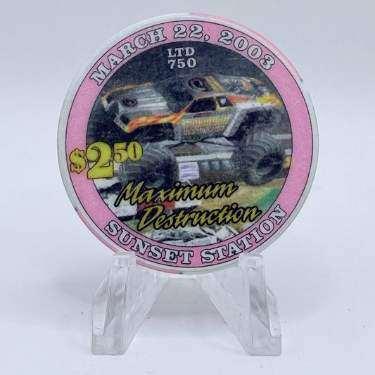 Sunset Station Henderson Nevada 2003 'Monster Jam' LE $2.50 Casino Chip E2703