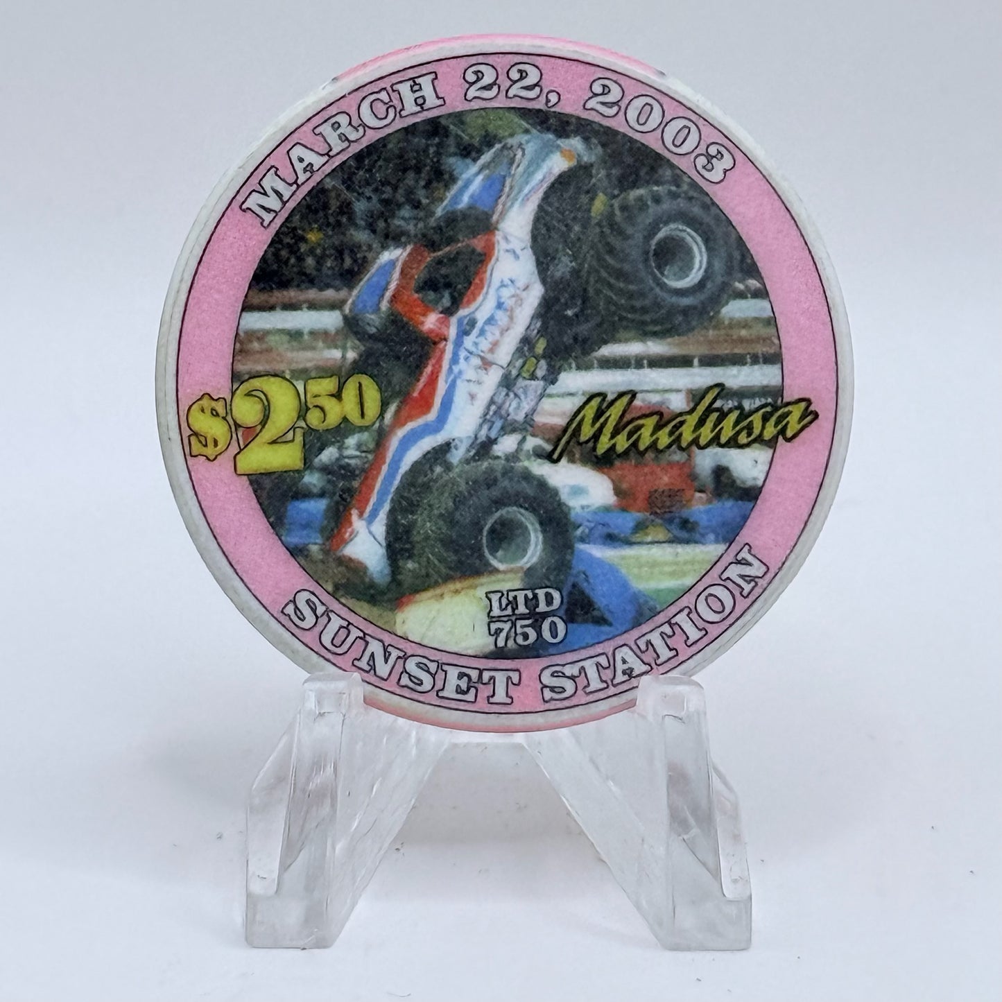 Sunset Station Henderson Nevada 2003 'Monster Jam' LE $2.50 Casino Chip E2704
