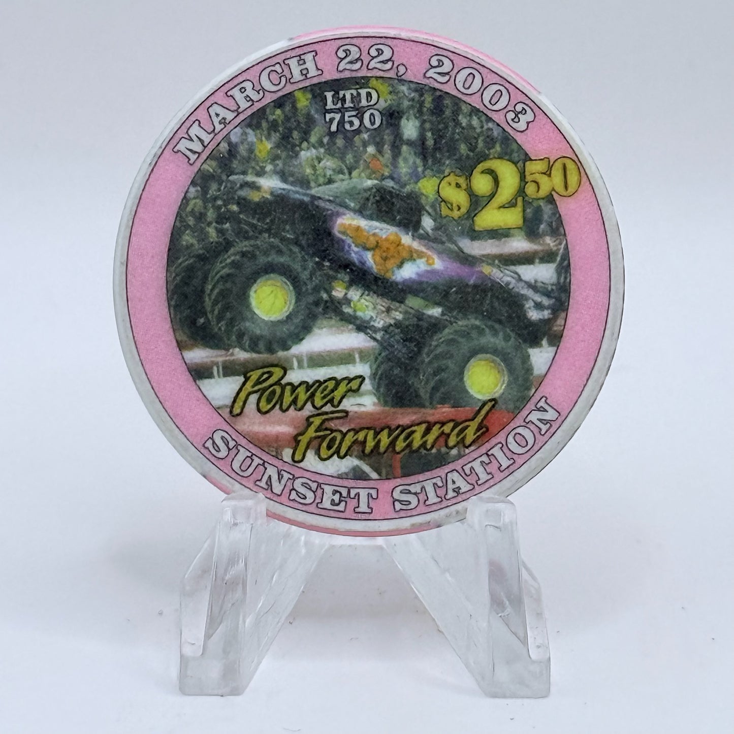 Sunset Station Henderson Nevada 2003 'Monster Jam' LE $2.50 Casino Chip E2705