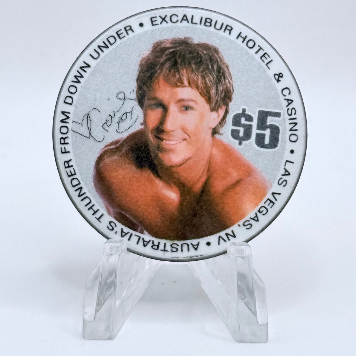 Excalibur Las Vegas Nevada 2003 'Thunder From Down Under' LE $5 Casino Chip
