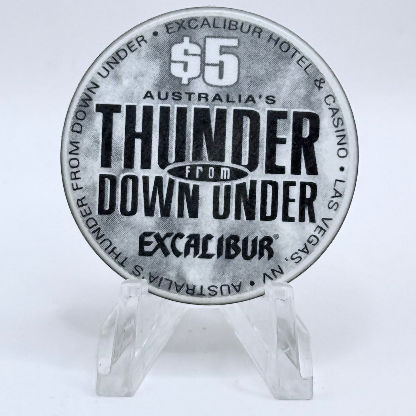 Excalibur Las Vegas Nevada 2003 'Thunder From Down Under' LE $5 Casino Chip