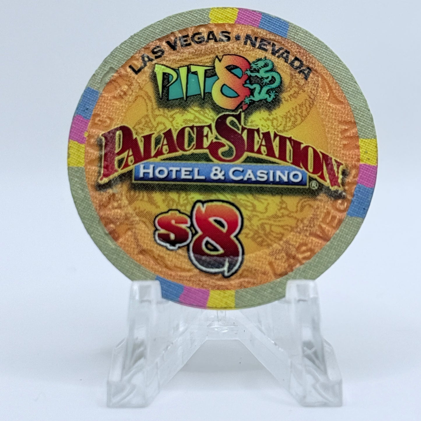 Palace Station Las Vegas Nevada 2012 'Year of the Dragon' LE $8 Casino Chip D0399