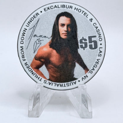 Excalibur Las Vegas Nevada 2003 'Thunder From Down Under' LE $5 Casino Chip E0423