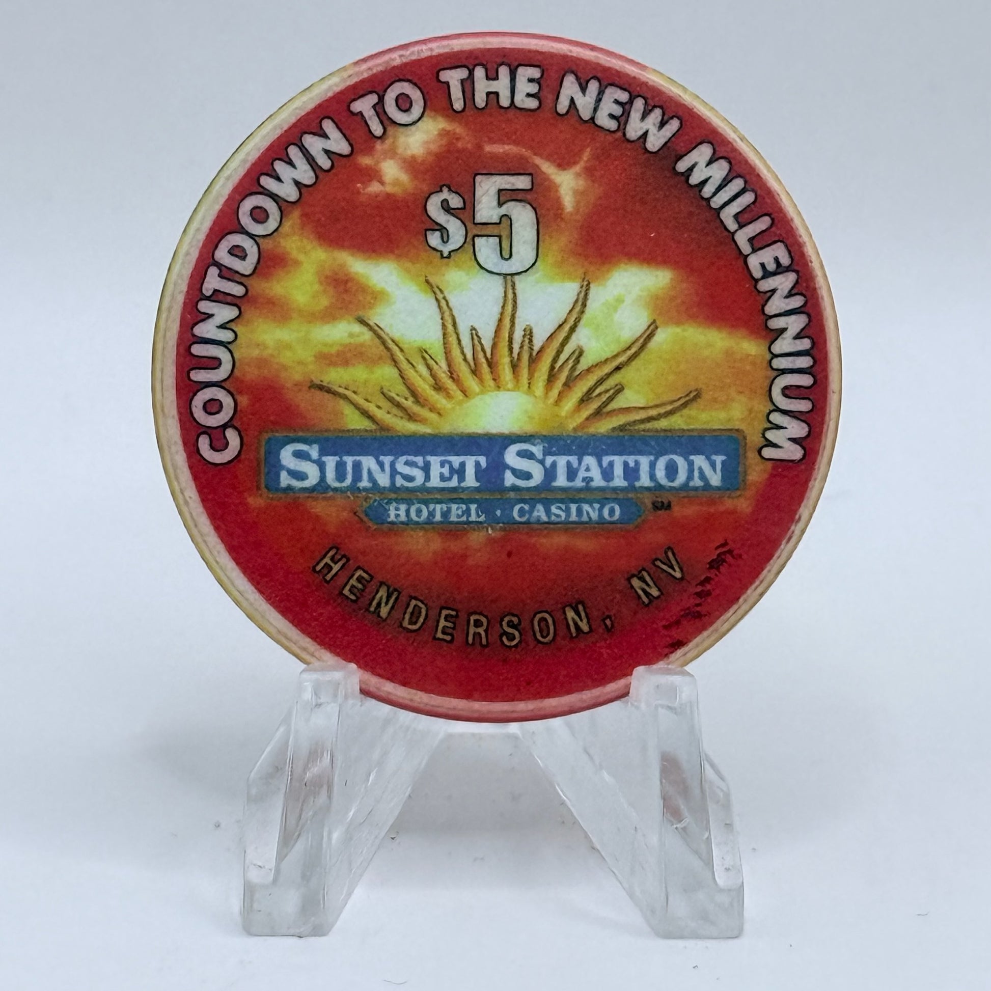Sunset Station Henderson Nevada 2000 'Aces' Series 2 LE $5 Casino Chip V3492