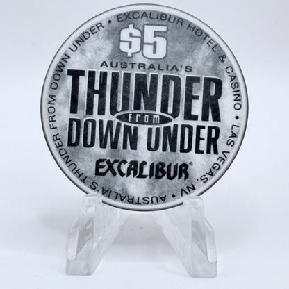 Excalibur Las Vegas Nevada 2003 'Thunder From Down Under' LE $5 Casino Chip E0423