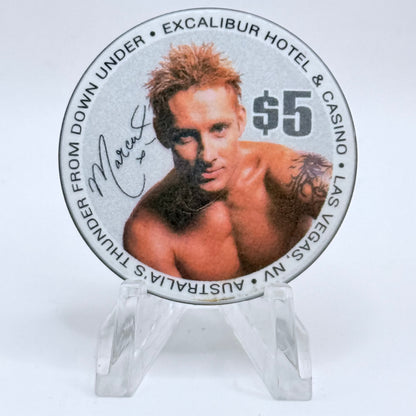 Excalibur Las Vegas Nevada 2003 'Thunder From Down Under' LE $5 Casino Chip E0424