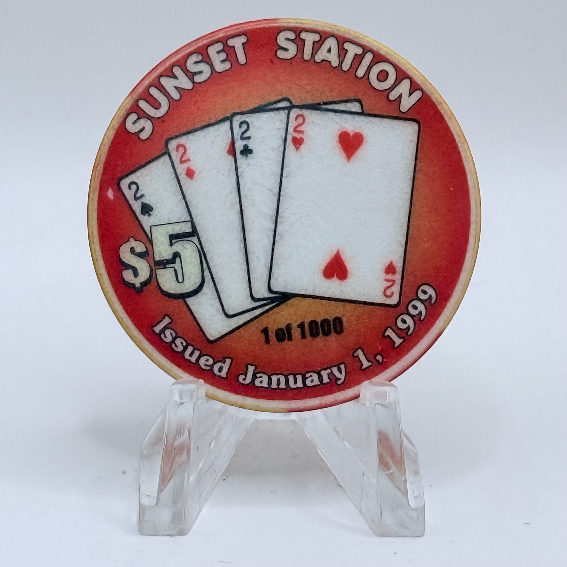 Sunset Station Henderson Nevada 1999 'Twos' Series 2 LE $5 Casino Chip V3480