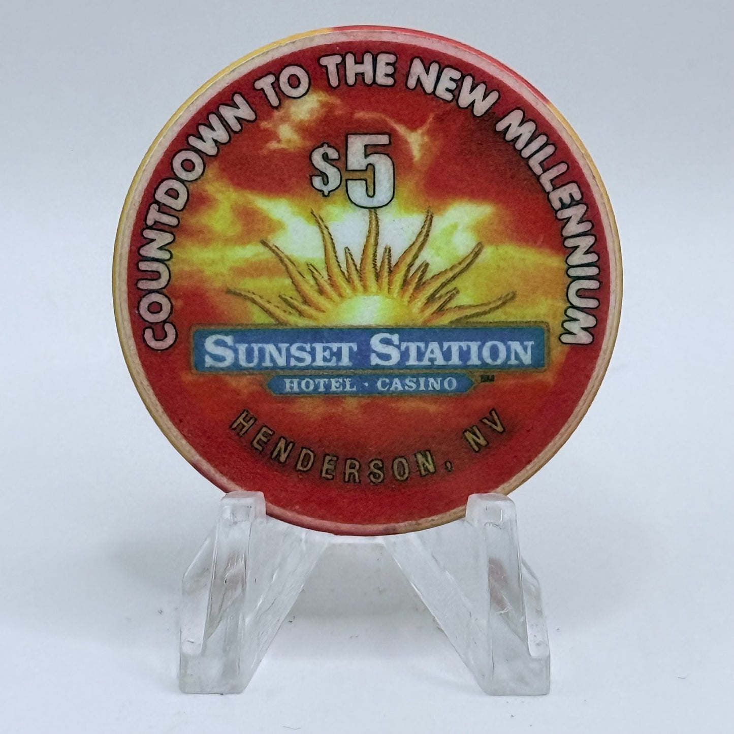 Sunset Station Henderson Nevada 1999 'Twos' Series 2 LE $5 Casino Chip V3480