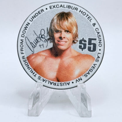 Excalibur Las Vegas Nevada 2003 'Thunder From Down Under' LE $5 Casino Chip E0425