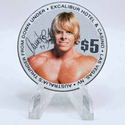 Excalibur Las Vegas Nevada 2003 'Thunder From Down Under' LE $5 Casino Chip E0425