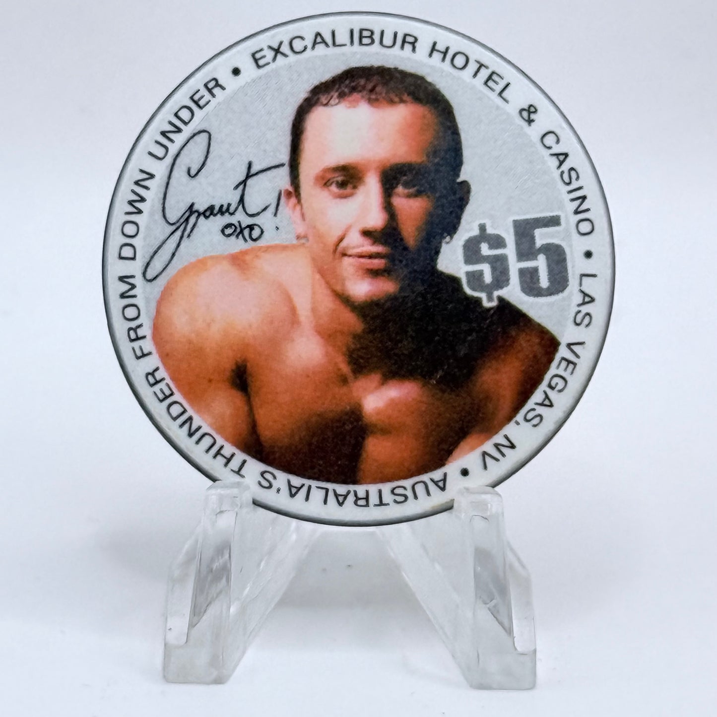 Excalibur Las Vegas Nevada 2003 'Thunder From Down Under' LE $5 Casino Chip E0426