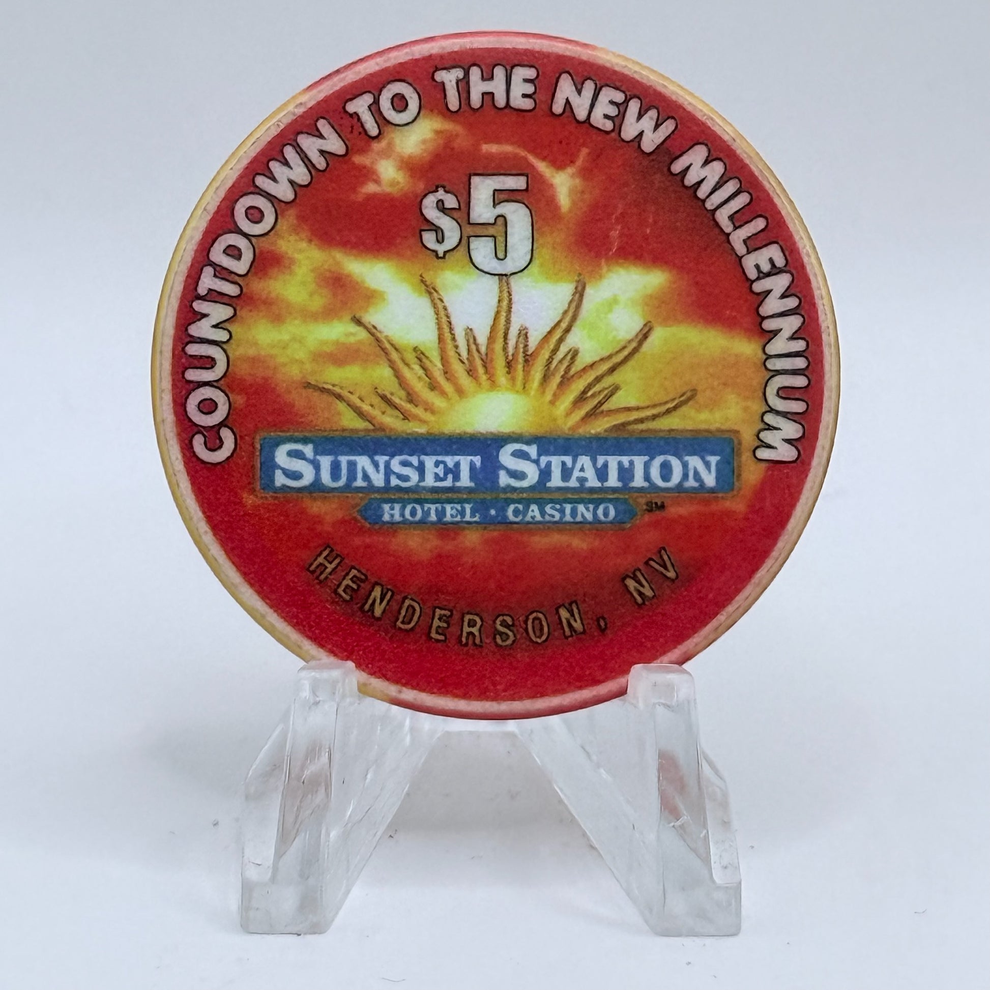 Sunset Station Henderson Nevada 1999 'Fives' Series 2 LE $5 Casino Chip V3483