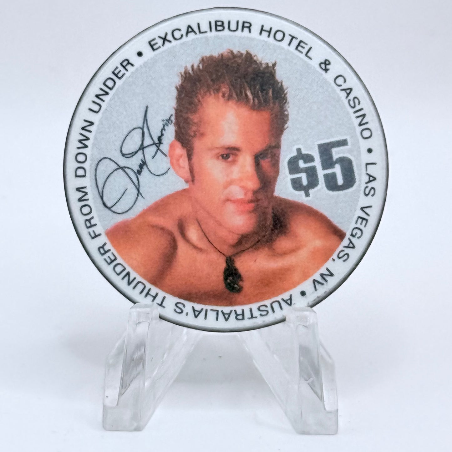 Excalibur Las Vegas Nevada 2003 'Thunder From Down Under' LE $5 Casino Chip E0427