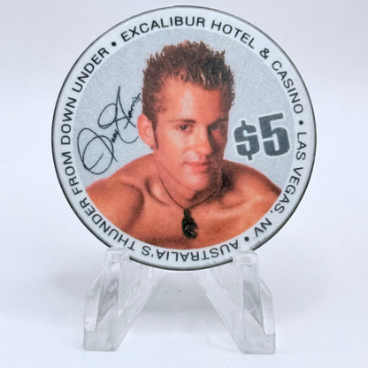 Excalibur Las Vegas Nevada 2003 'Thunder From Down Under' LE $5 Casino Chip E0427