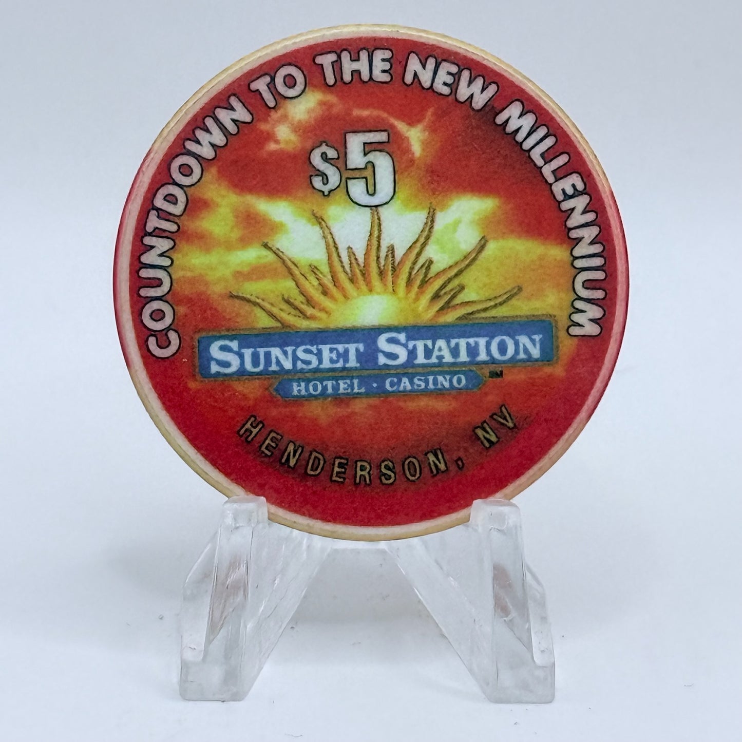 Sunset Station Henderson Nevada 1999 'Sixes' Series 2 LE $5 Casino Chip V3484