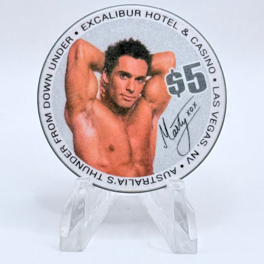 Excalibur Las Vegas Nevada 2003 'Thunder From Down Under' LE $5 Casino Chip E0428